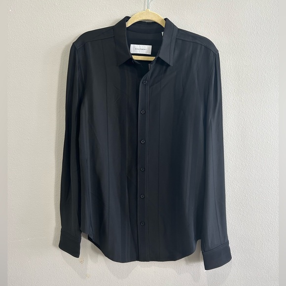 Equipment Black Stripe Slim Fit Blouse - Picture 1 of 5